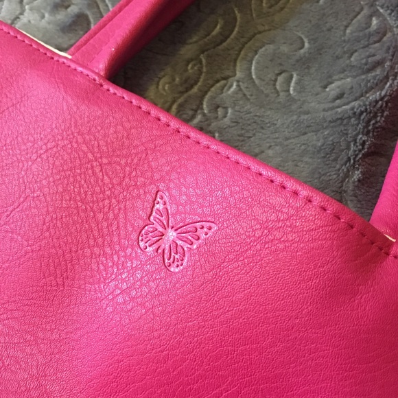 Two Toned Pink Short Handle Shopper Tote Bag - Picture 6 of 8